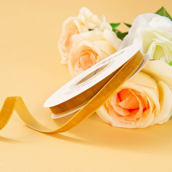 UTXQFD 1cm Single Sided Velvet Ribbon Gift Flower Packaging Ribbon Decoration Ribbon DIY Ribbon,