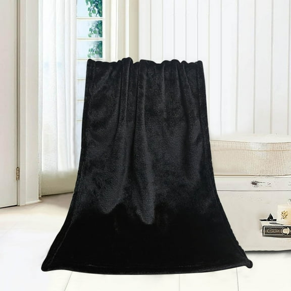 UTXQFD ,Plush Fuzzy Fleece Throw Blanket (17.7" x 25.6", Black)- Soft, Warm and Lightweight