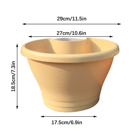 UTXQFD Plastic Flower Pots Indoor And Outdoor Balcony Downspout Planting Vegetables Green Basket Flower Box Large Wall-mounted Hotel Small Flower Pots