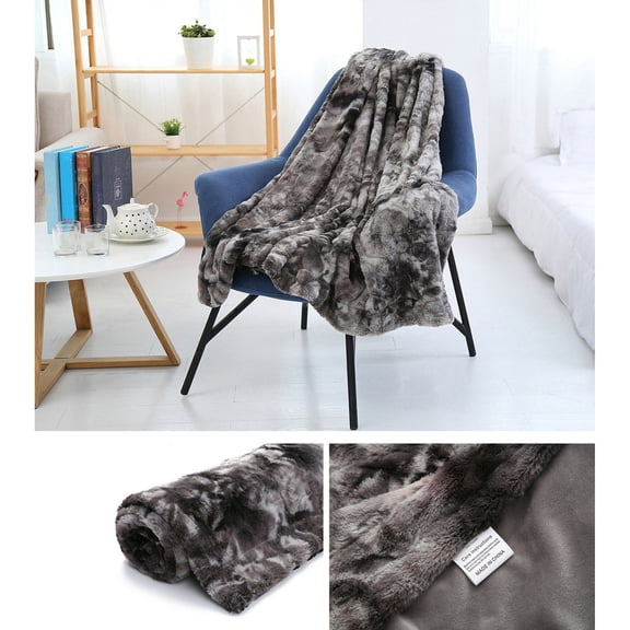 UTXQFD ,Super Soft Faux Fur Throw Blanket for Couch Sherpa Fuzzy Plush Warm Blanket for Sofa Bed,63*51.2 Inches