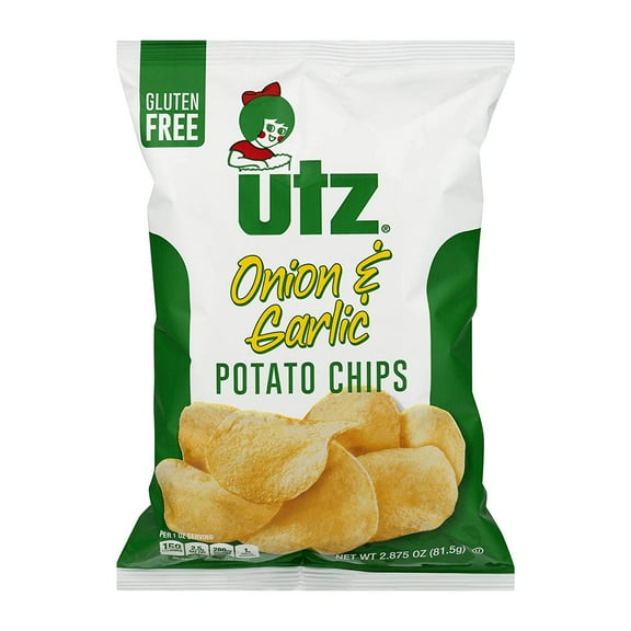 UTZ Onion and Garlic Potato Chips, 2.875 oz. Bags (Pack of 14)