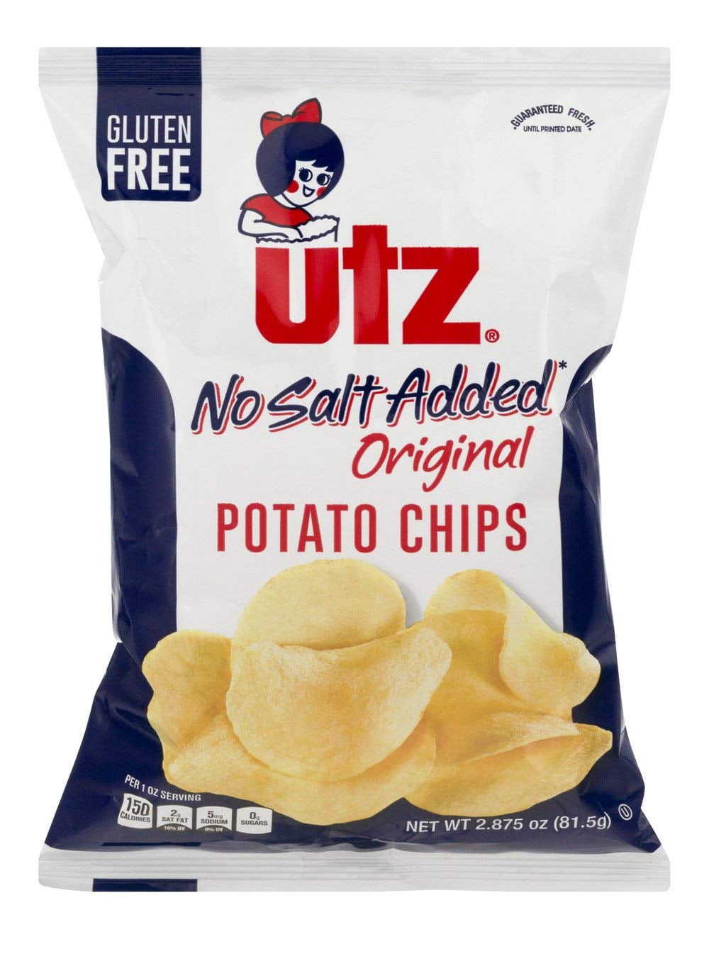 Utz No Salt Added Potato Chips 2875 Oz Pack Of 4 6696