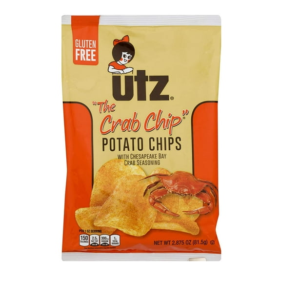 UTZ The Crab Chip Potato Chips, 2.875 oz. Bags (Pack of 14)
