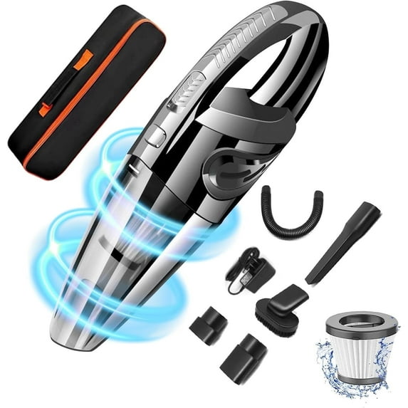UU&T Car Vacuum Cleaner Rechargeable, Portable Cordless Handheld Vacuum, 15000Pa Versatile Power Suction with 30min Runtime