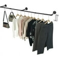 thumbnail image 1 of UU&T Industrial Pipe Clothing Rack, 72.5'' Wall Mounted Clothes Rack Coat Hanger Multi-Purpose Sturdy Hanging Rod for Clothing Storage for Small Space, Metal, 1 of 9