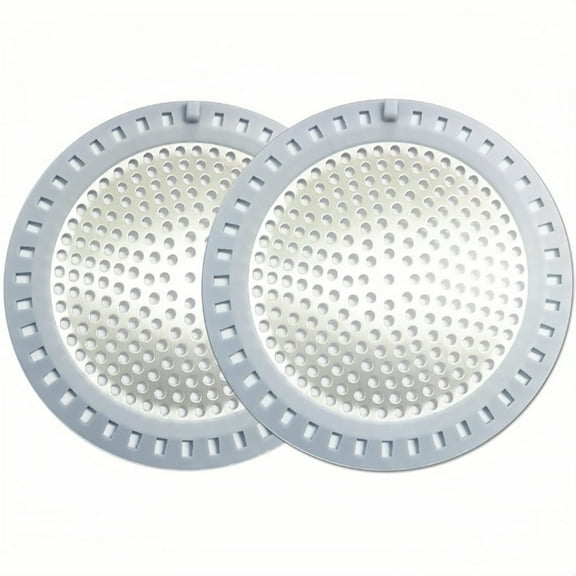 Premium Shower Drain Hair Catcher, 2 Pcs Brushed Nickel Stainless Steel with Silicone Shield, Bathroom Drain Protector by UU&T