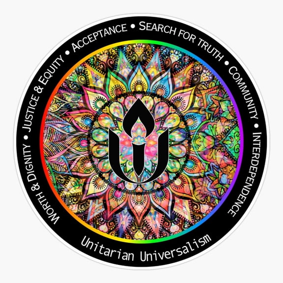 UU Unitarian Universalism Seven Principles Mandala Sticker