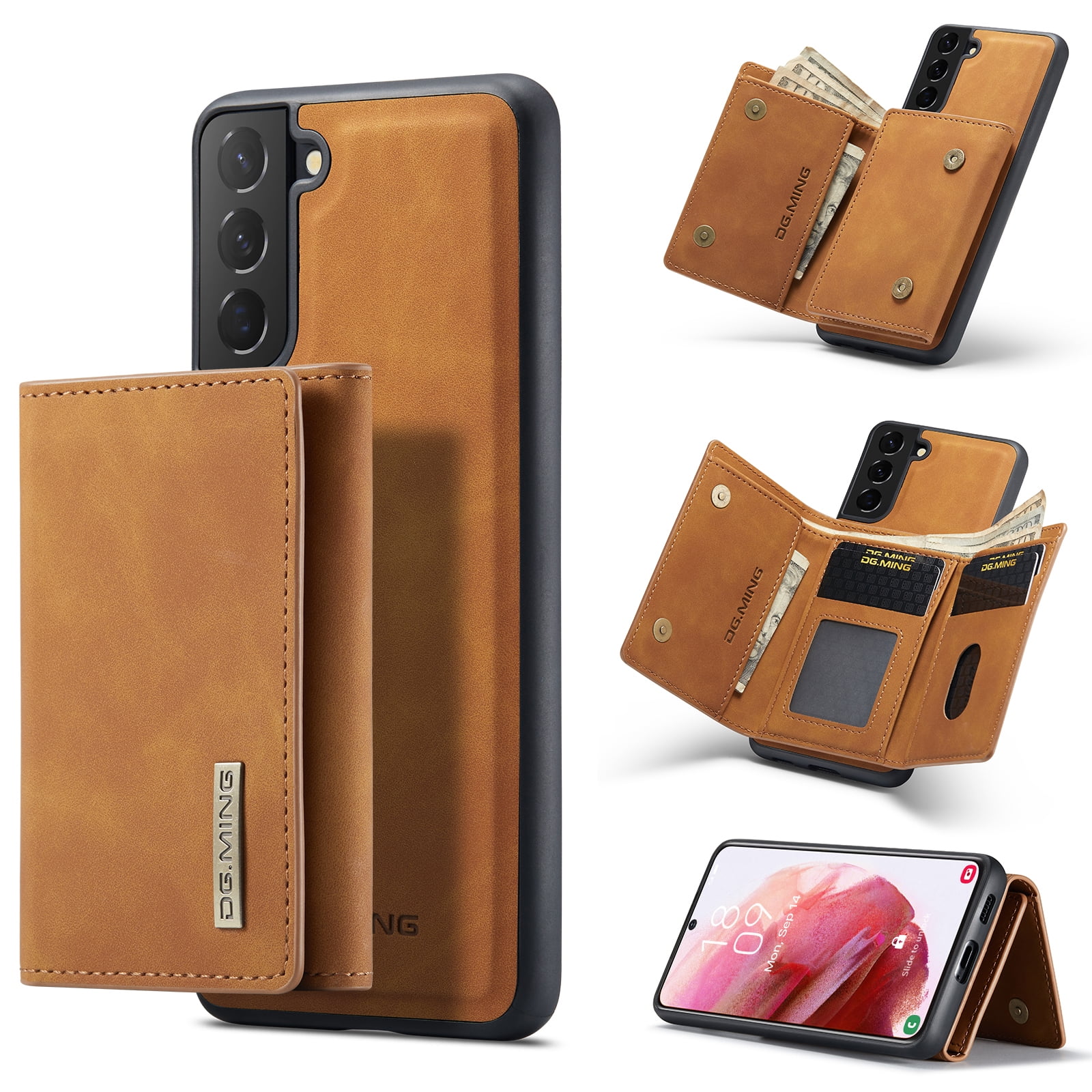 Venito Lucca Leather Case Compatible with Samsung Galaxy S22 Plus (6.6 inch) – Extra Secure with Padded Back Cover (Coffee Brown)
