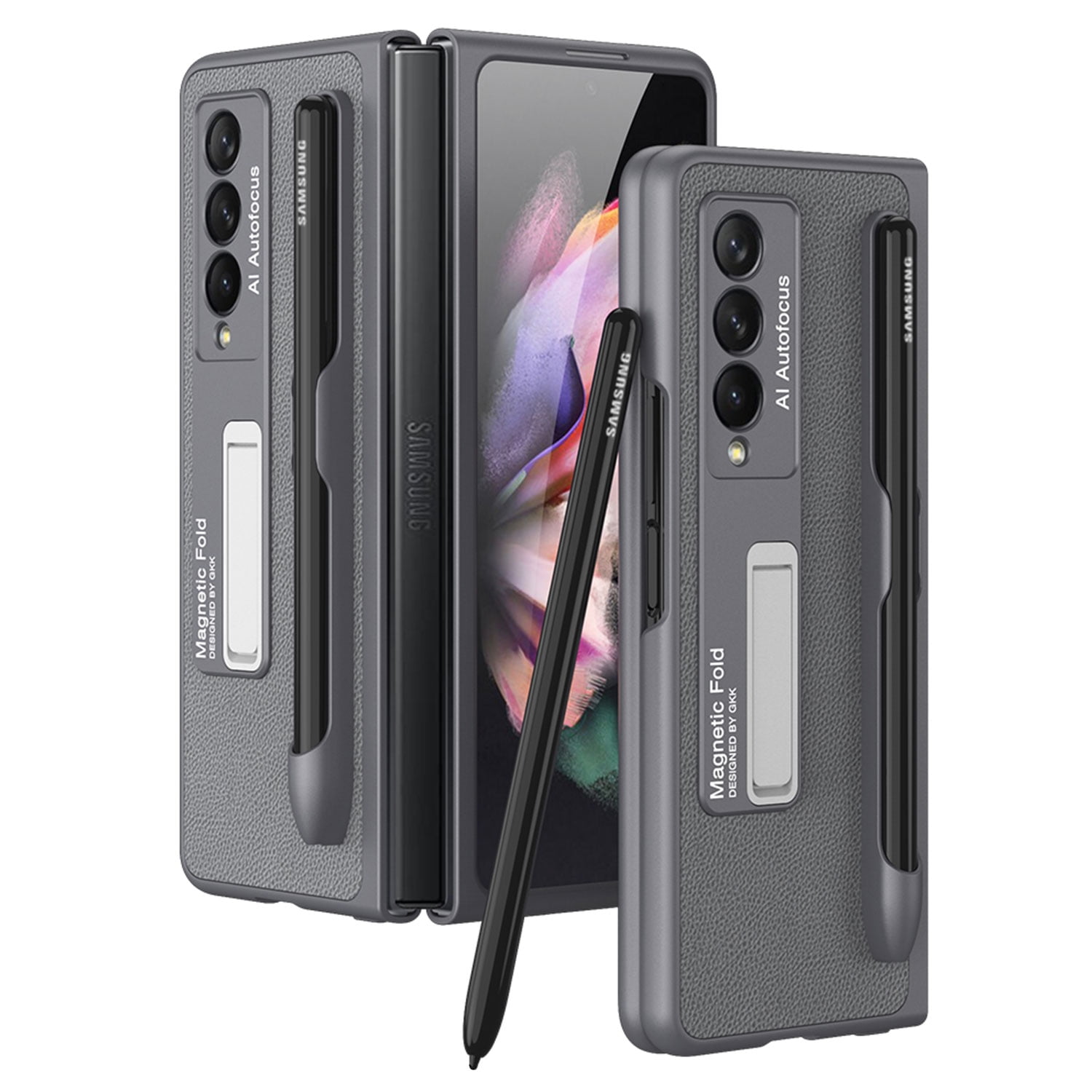 Galaxy Z Fold3 5G Flip Cover with Pen, Black Mobile Accessories