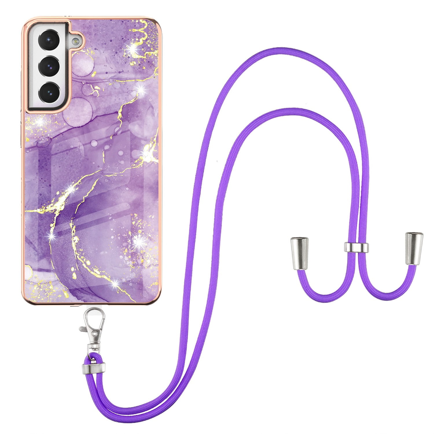 Urarssa for Samsung S21 FE Case Cute Bling Plating Heart Design Cases Women  Girls Shockproof Bumper Silicone Slim Protective Cover for Samsung Galaxy