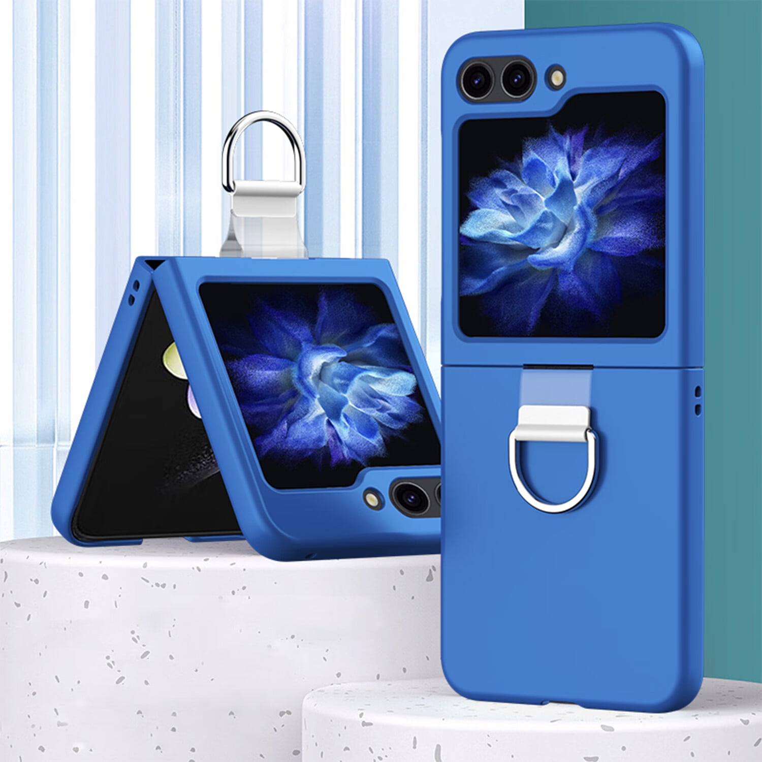 UUCOVERS for Galaxy Z Flip 5 Case with Ring, Protective Slim Thin Fit Women Girl Cute Phone Case