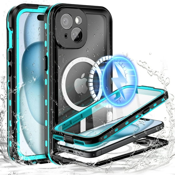 UUCase Design for Apple iPhone 15 Plus Waterproof Phone Case,IP68 Underwater Rugged Cover Built-in Screen Protector Mag-Safe Full Body Shockproof Magnetic Case for iPhone 15 Plus,Grassblue
