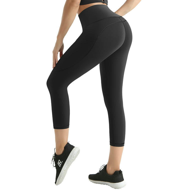 UUE 19Inseam Black High Waist Leggings,Yoga leggings for women with Pockets ,High Waisted Yoga Pants for Workout 