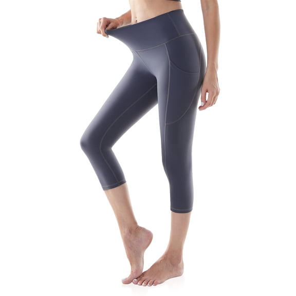 UUE 20"Deep Lake Blue Women's Buttery Soft High Waisted Yoga Pants, 7/8 Length yoga leggings with pockets,for Fitness,Dancing,Exercise training