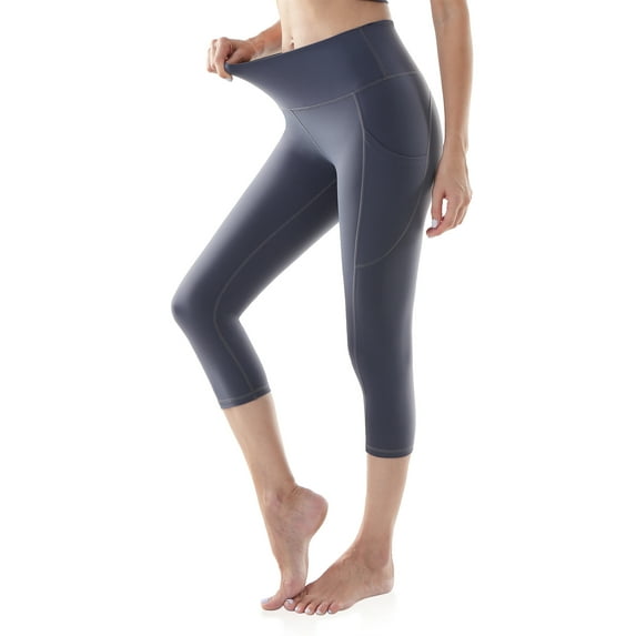 UUE 20"Inseam Inseam Deep Lake Blue Women's Buttery Soft High Waisted Yoga Pants, 7/8 Length yoga leggings with pockets,for Fitness,Dancing,Exercise training