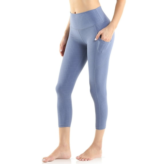 UUE 22"Limpid Pattern Azure Leggings for women,7/8 leggings for women, High Waist and Tummy control Leggings