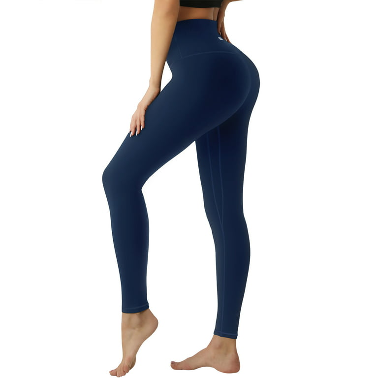 UUE 24 Inseam Blue leggings with inner pockets for women, leggings for  women Tummy control and High waisted