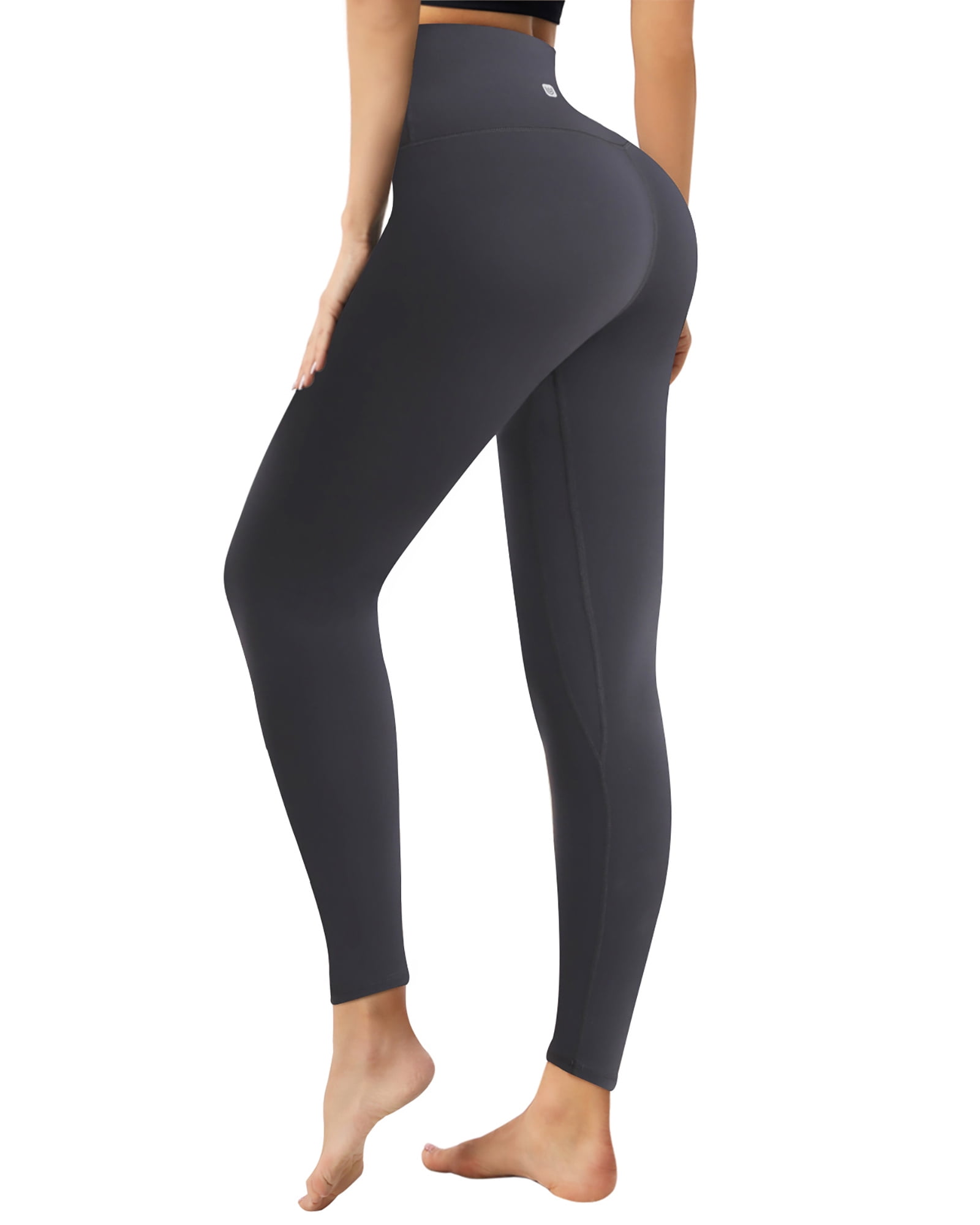 Buy Yvete Athletic Leggings Yoga Pants for Women, High Waist, Buttery Soft  Non See-Through Workout Running Tights Black at