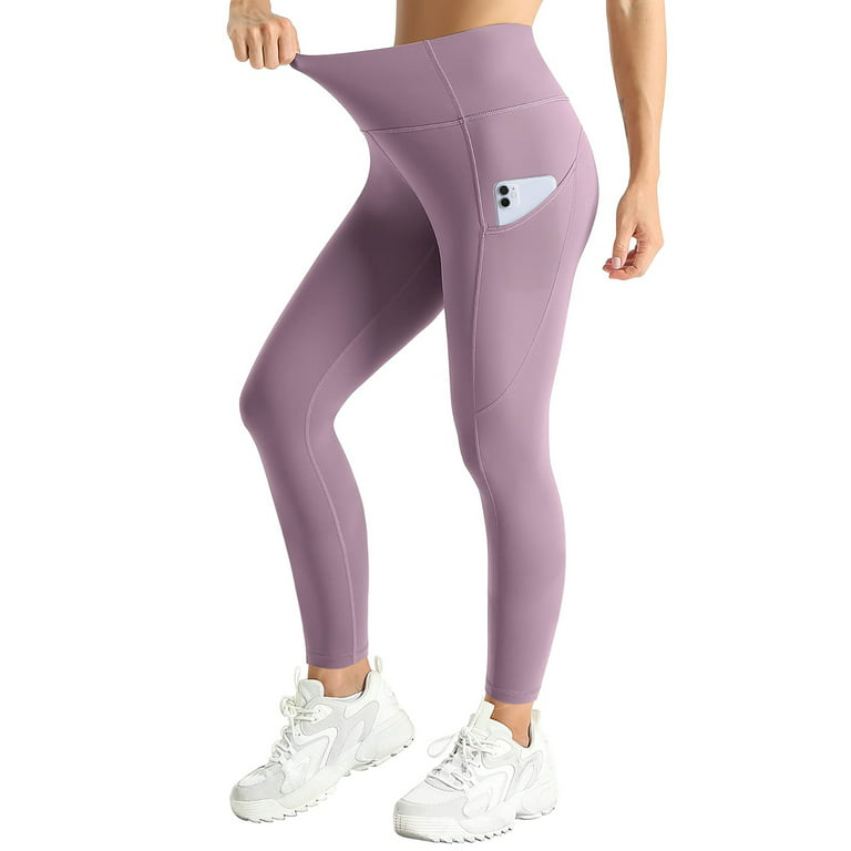 High Waist Pastel Purple Women Leggings Yoga Pants Tummy Control