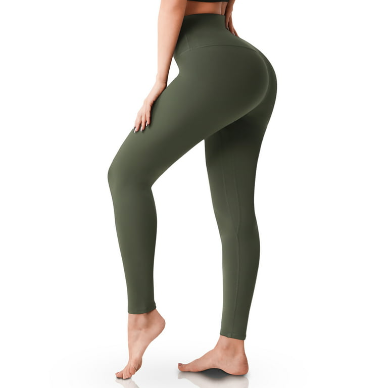 UUE 26Inseam Olive Green Running leggings, High waisted spandex leggings  for women