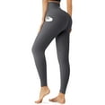 thumbnail image 1 of UUE 28"Buttery Soft Grey Leggings with Pockets for Women, High Waisted Yoga Pants Tummy Control, Workout Tights Leggings Full Length, 1 of 5