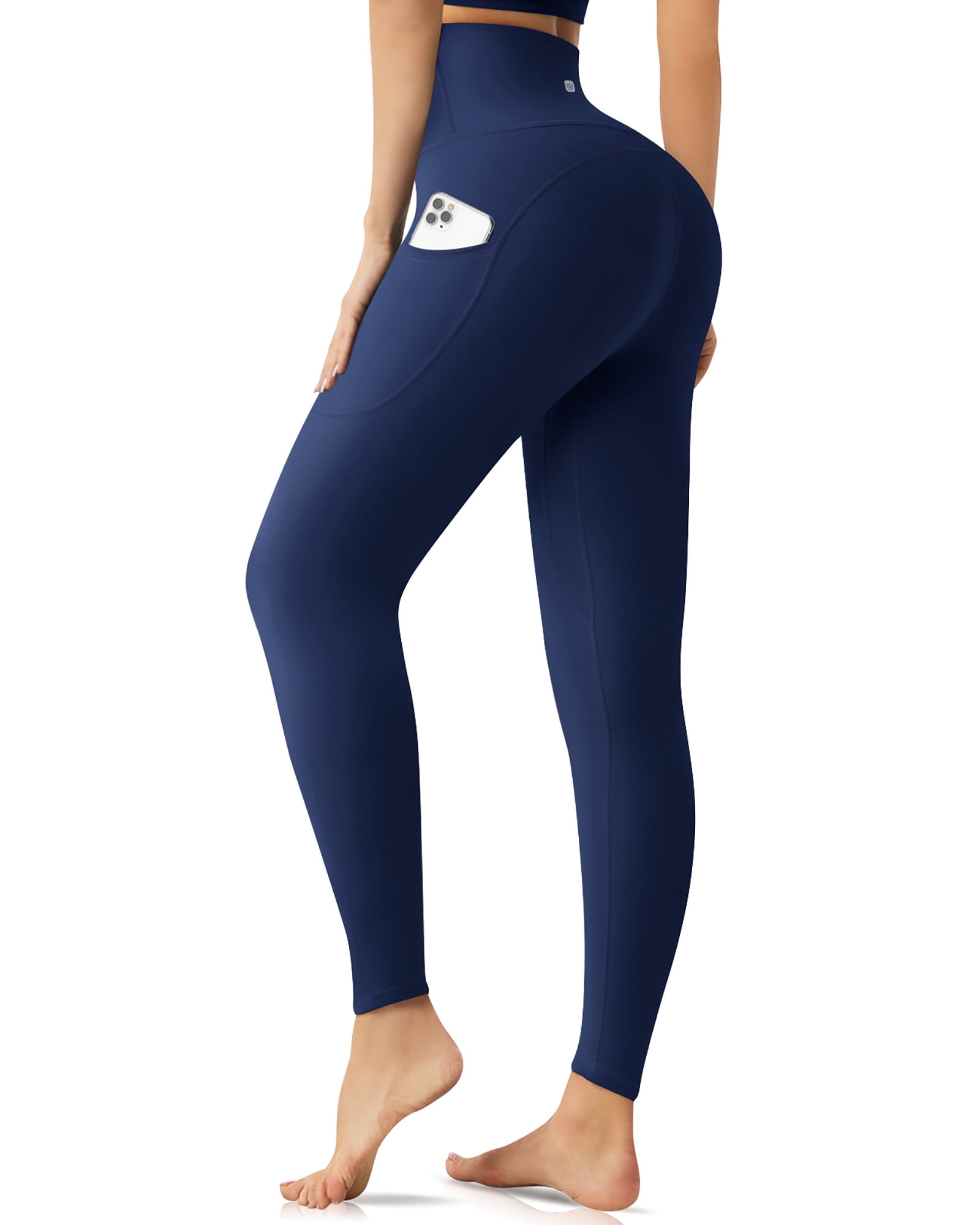 HLR Workout Leggings for Women High Waisted Yoga Pants with Pockets Soft &  Tummy Control Running Yoga Leggings Pants Blue