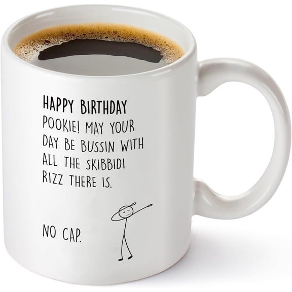 UUEFKTN Funny Gen Z Slang Meme Birthday Coffee Mug Gift for Boys Girls Him Her,13th 14th 15th 16th 17th 18th 21st Birthday Coffee Cup & Gifts for Son Daughter Teens,10 to 30 Year Old Gifts