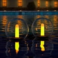 thumbnail image 1 of Postlucky 2-Pack 5.9" Solar Floating Globe Lights, IP66 Waterproof, Crystal Clear, Warm White Flickering Candle Lights for Pool Garden Backyard, 1 of 8