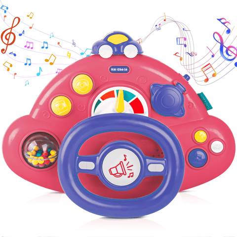 UUGEE Baby Learning Musical Steering Wheel Toys for Toddlers 1-3, Educational Driving Car Interactive Toy with Sounds, Birthday Gifts for 1 2 Year Old Boys Girls 6 12 18 Months