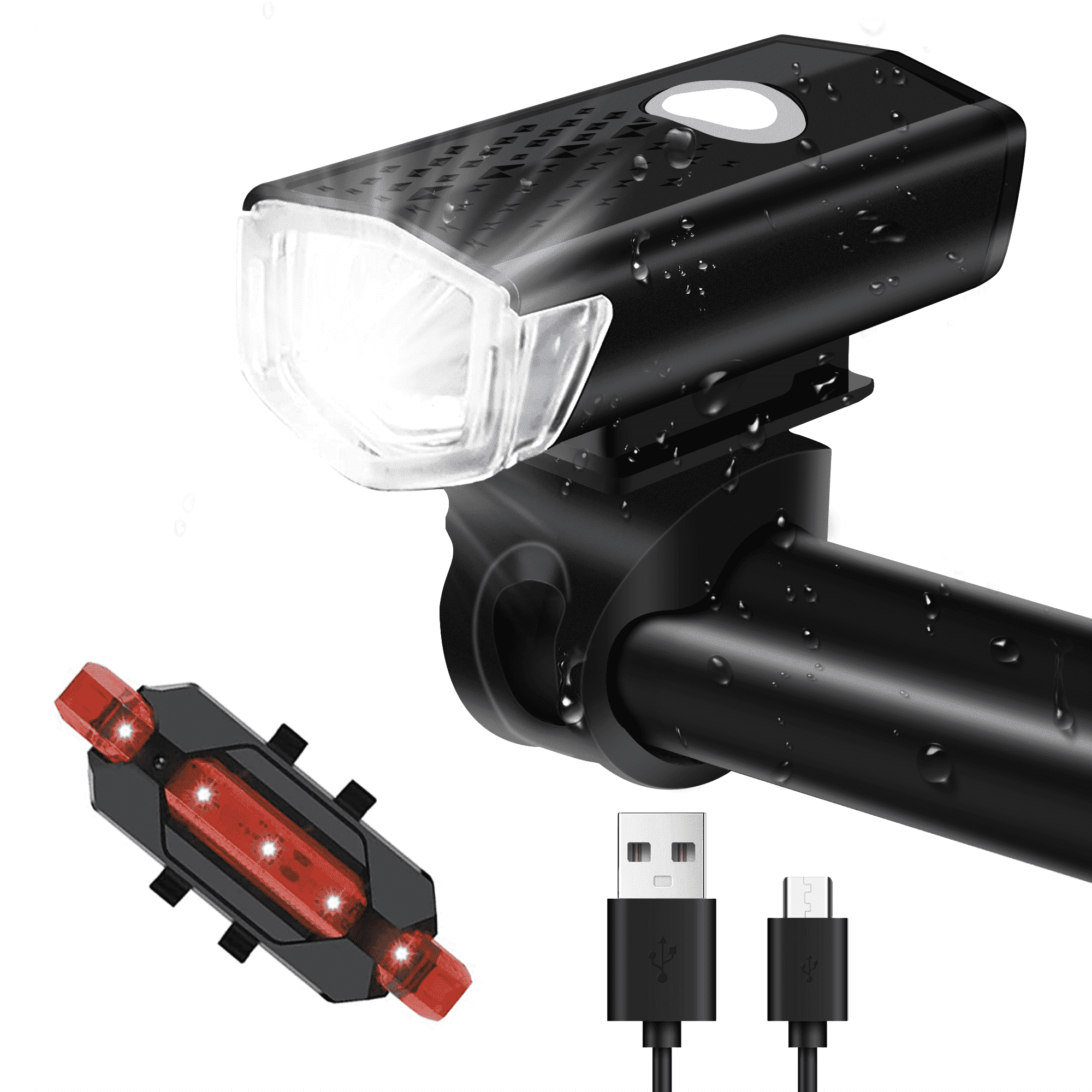UUGEE Bicycle Bike Lights Front and Back for Night Riding Rechargeable Bike Accessories Headlight Tail Light for Adult