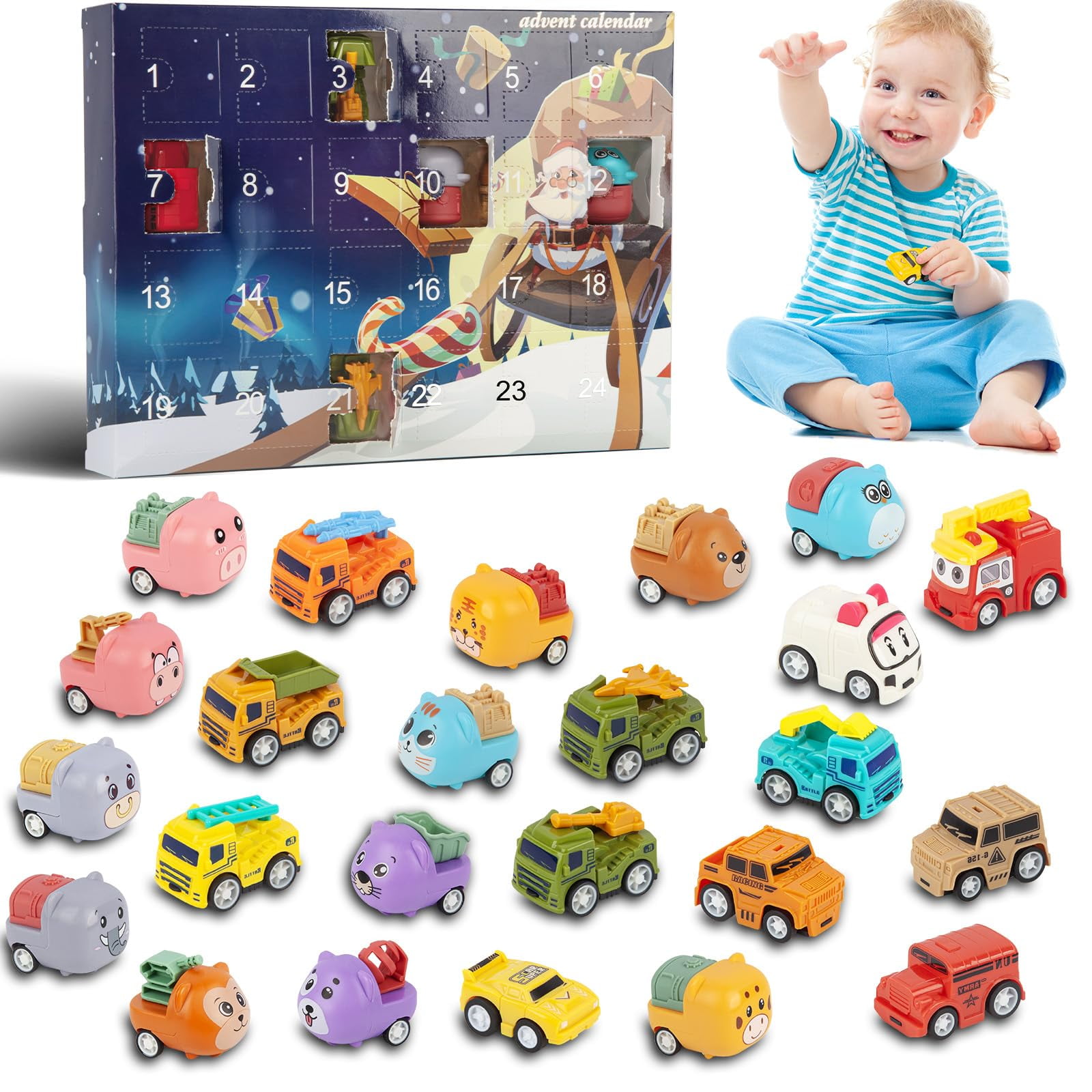 UUGEE Christmas Advent Calendar 2024 for Kids, Christmas 24 Days Pull