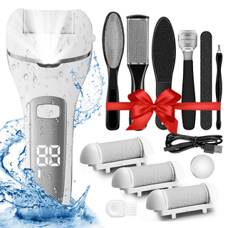 Electric Foot File Callus Remover,Cycodo 23 in 1 Professional Pedicure Tools Foot Care Kit,Electronic Pedicure Set with 3 Roller Heads,2 Speed,Remove