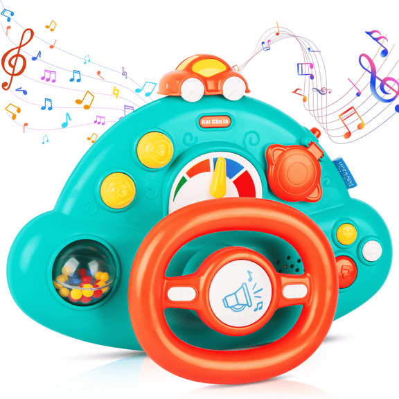 UUGEE Baby Learning Musical Steering Wheel Toys for Toddlers 1-3, Educational Driving Car Interactive Toy with Sounds, Christmas Birthday Gifts for 1 Year Old Boys Girls 6 12 18 Months