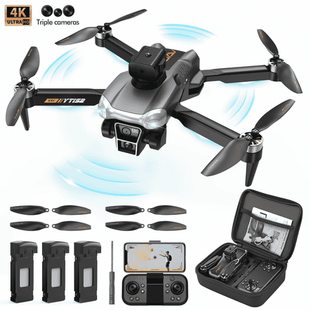 UUGEE Foldable FPV Drone with 1080P Camera for Kids Adults, RC Quadcopter for Beginners with 3 Batteries & LED Lights, Christmas Birthday Gift