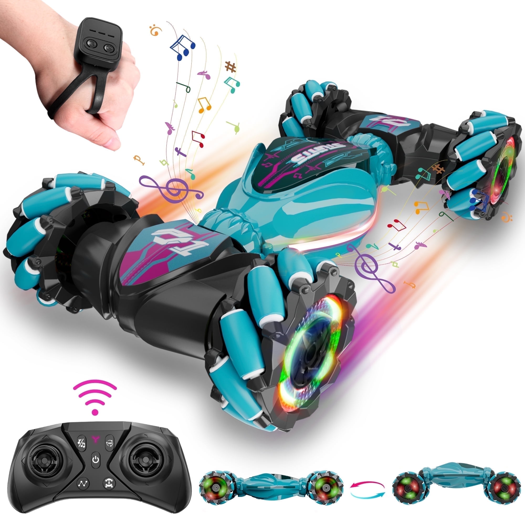 UUGEE RC Cars Gesture Sensing Stunt Car - Best Gifts for Boys 6-12 Year Old 360 Rotating 4WD Remote Control Transform 2.4Ghz 1:14 Hand Controlled Car Birthday Gifts for Kids
