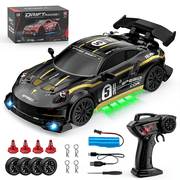 UUGEE RC Drift Car, 1:24 Remote Control Car for Kids, 20KM/H 4WD High Speed RC Cars with LED Lights, 4 Extra Drifting Tires, Vehicle for Adults Boys Girls 8-12，Black
