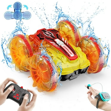 UUGEE Remote Control Cars, RC Car Boat Toys for Boys Kids, 2.4GHz 4WD Gesture 360° Rotating Drift Amphibious RC Stunt Car with LED Lights, Gifts for 3 4 5 6 7 8  Year Old