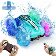 UUGEE Remote Control Cars, RC Car Toys for Kids 8+ Years Old Boys Girls Gifts, 4WD Gesture 360° Rotating Drift Amphibious RC Stunt Cars Boat with LED Lights - Blue