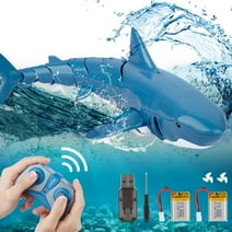 UUGEE Remote Control Shark Toys 2.4G Mini RC Shark Toy for Boys Girls Swimming Pool Toys RC Boat for Kids Blue