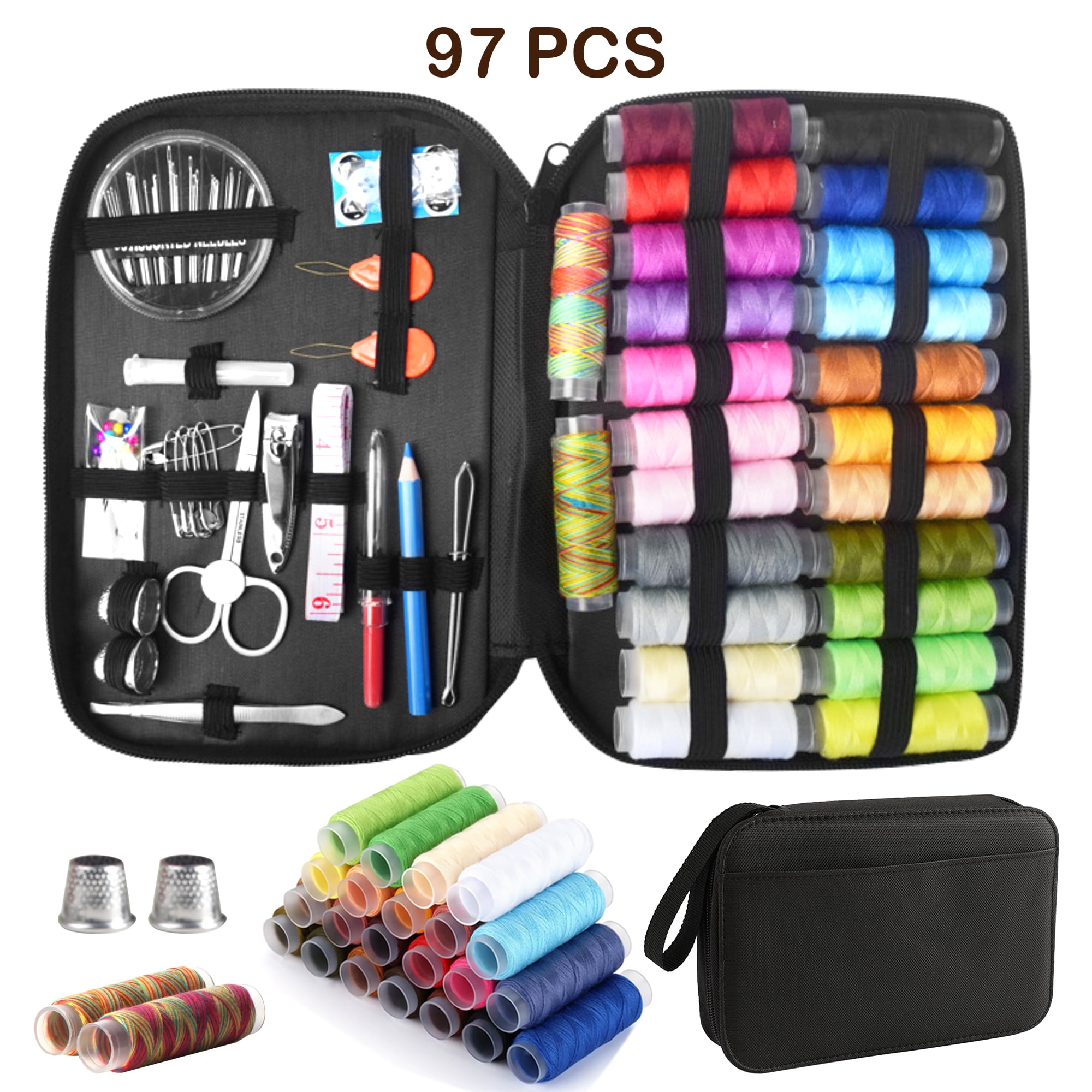 UUGEE Sewing Kits for Adults with Thread and Needles Portable Beginners  Home Travel Emergencies Sewing Supplies 97pcs Set