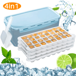 Combler Mini Ice Cube Tray with Lid and Bin, Ice Trays for Freezer 3 Pack,  123X3 Pcs Upgraded Round Ice Cube Trays, Mini Ice Maker, Crushed Ice Tray