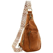 UUGEE Sling Bag for Women Crossbody Small Leather Backpack Purse Multipurpose Chest Bag for School Travel Sports Running