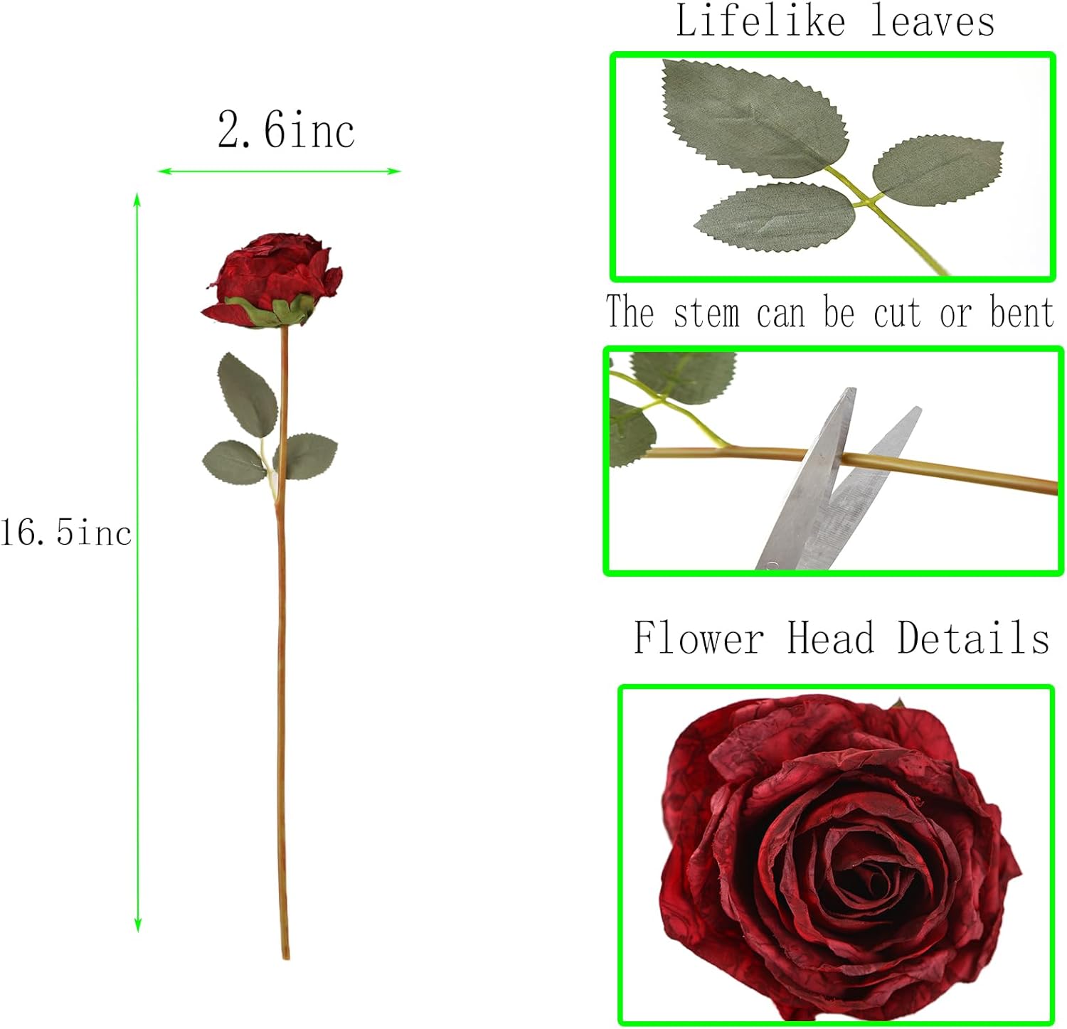 UUGHWW12pcs Fall Faux Roses Flowers with Stem Vintage Artificial Silk — free download