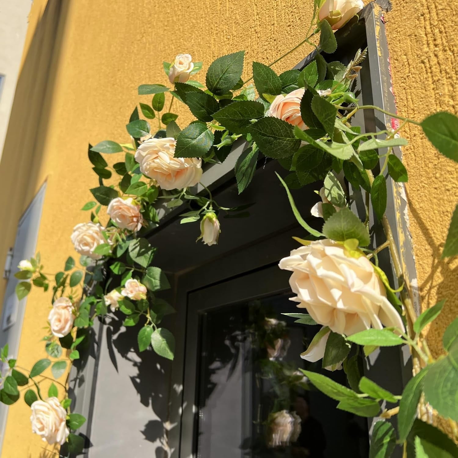 UUGHWW-5.9FT Bendable Rose Flower Garlands, Artificial Silk Wild Roses ...