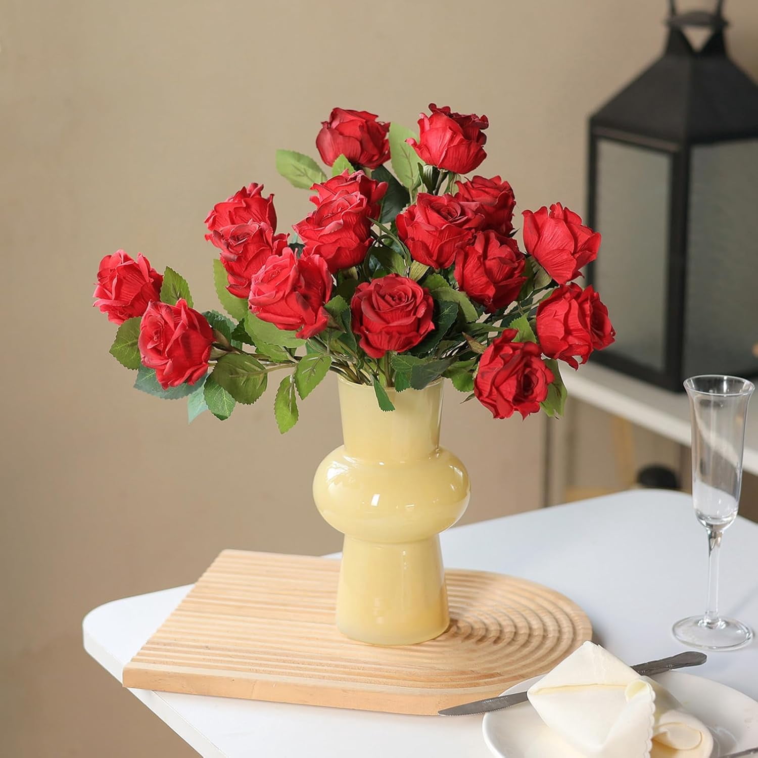 UUGHWW-60 Pcs Artificial Roses in Bulk, Fake Silk Roses Realistic Roses ...