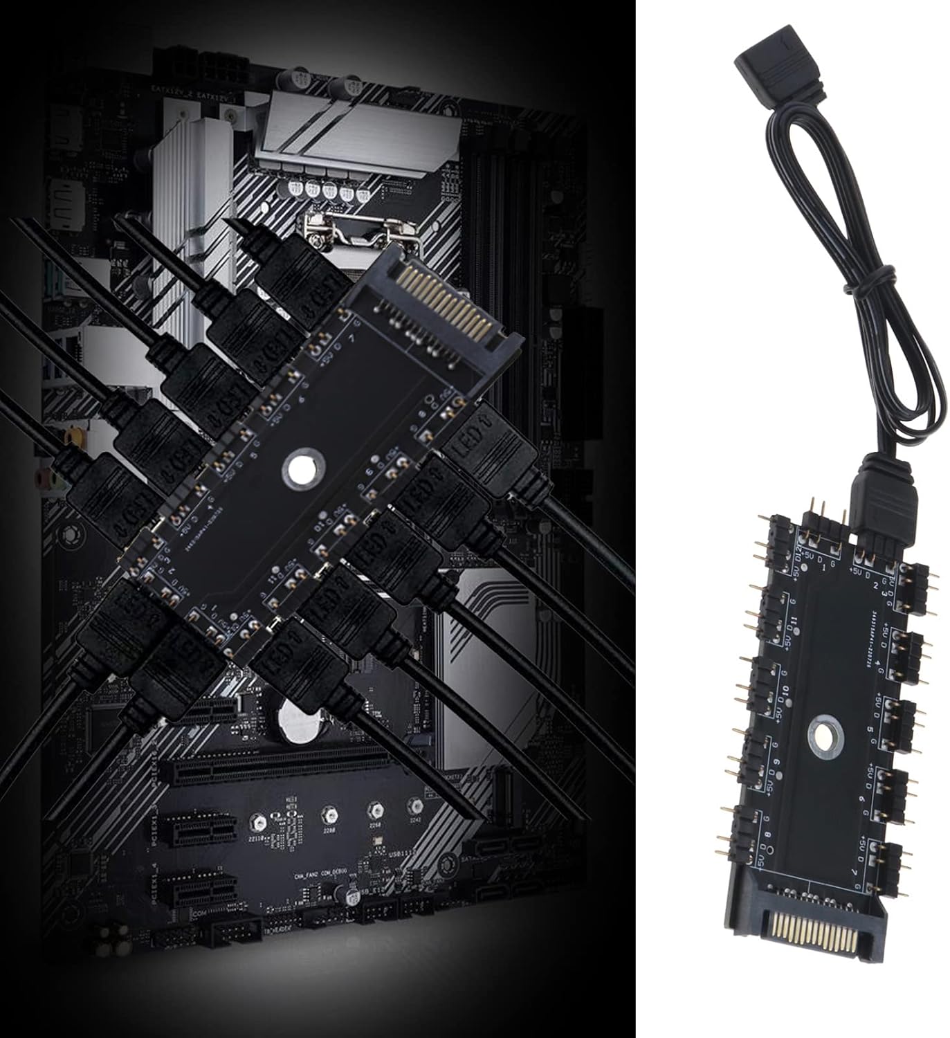 UUGHWW-ARGB Hub for Addressable RGB Headers/Controllers - 1 to 11 Ports ...