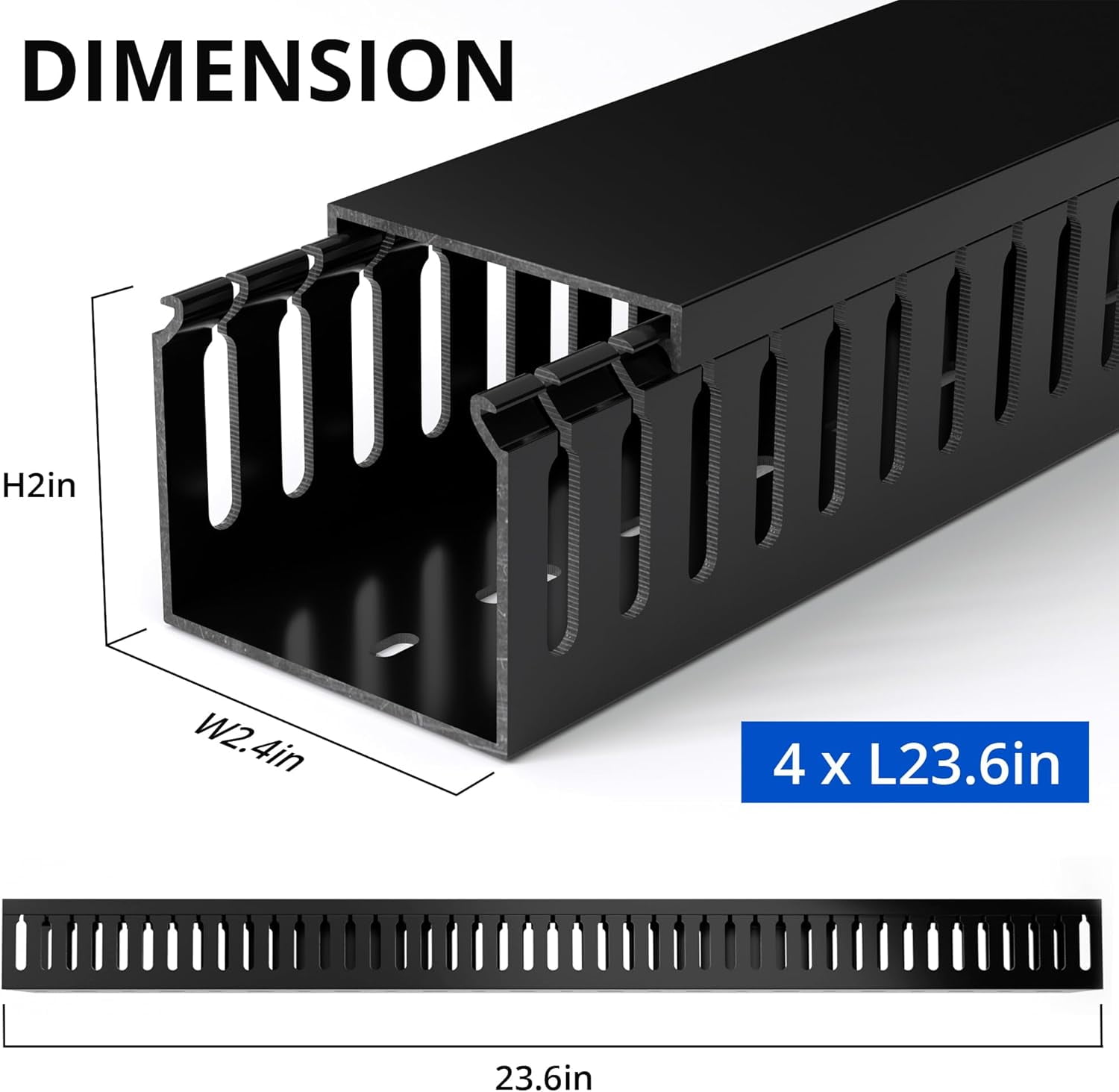 UUGHWW-H2in x W2.4in Professional Server Rack Cable Management Raceway ...