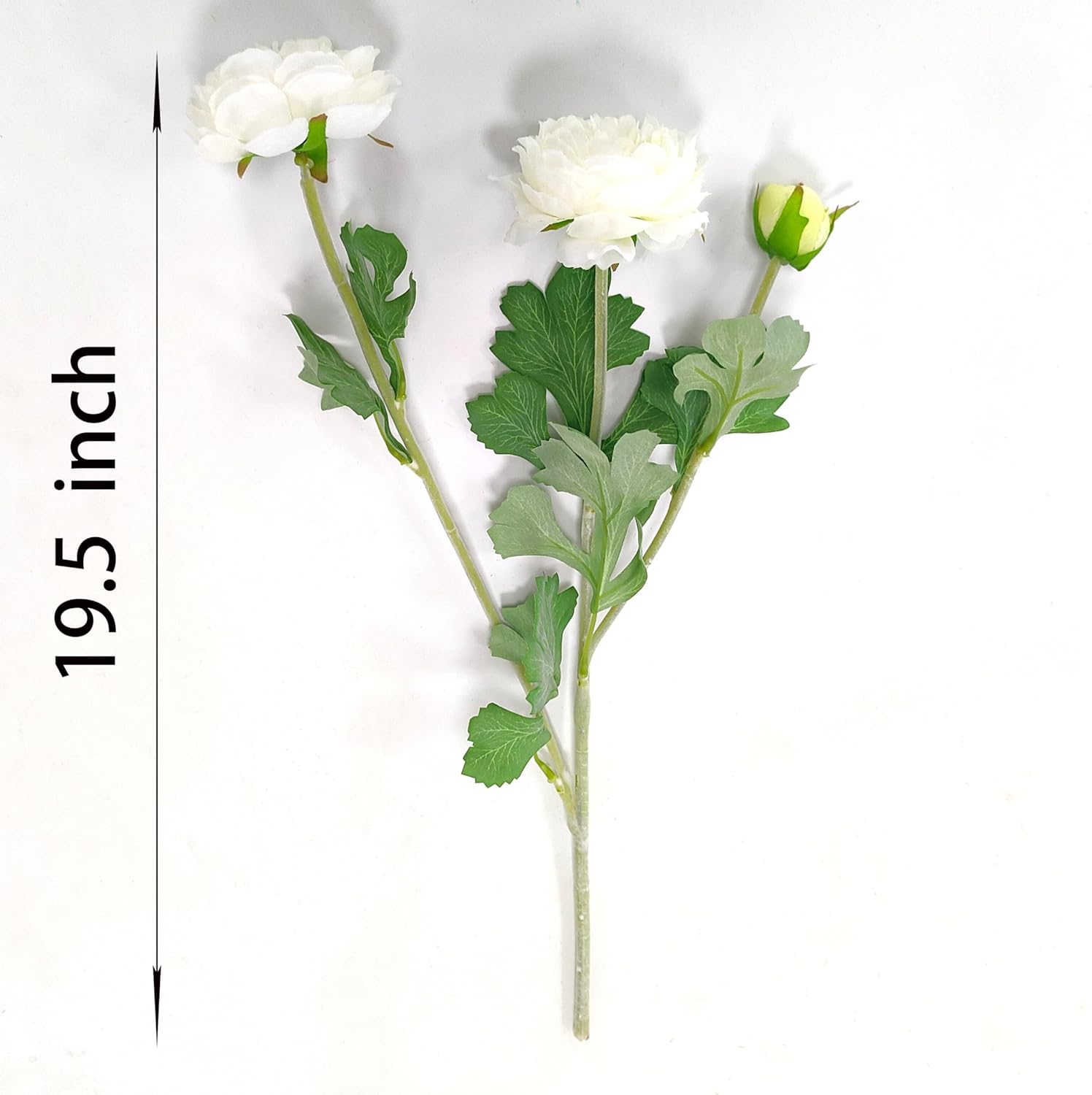 White Fake Ranunculus UUGHWW-Ivory White Ranunculus Artificial Flowers,6 Pcs 3 Flower Heads ...