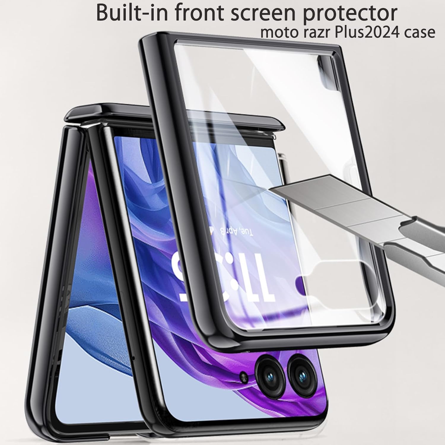 UUGHWW-for Motorola Razr+ (Plus) 2024/2025 Case Clear with Hinges ...