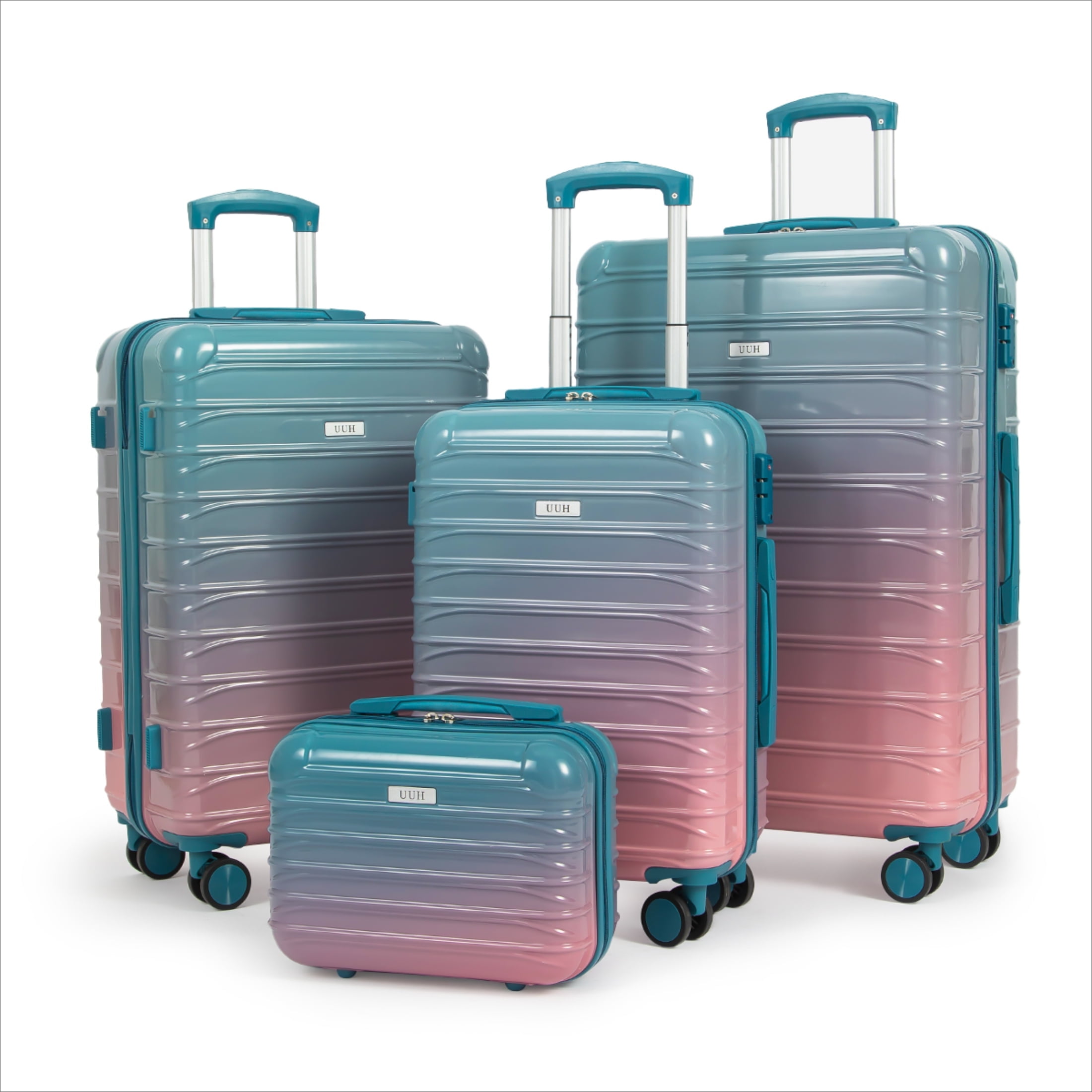 UUH - 4 Piece Luggage Set - Sturdy ABS material luggage